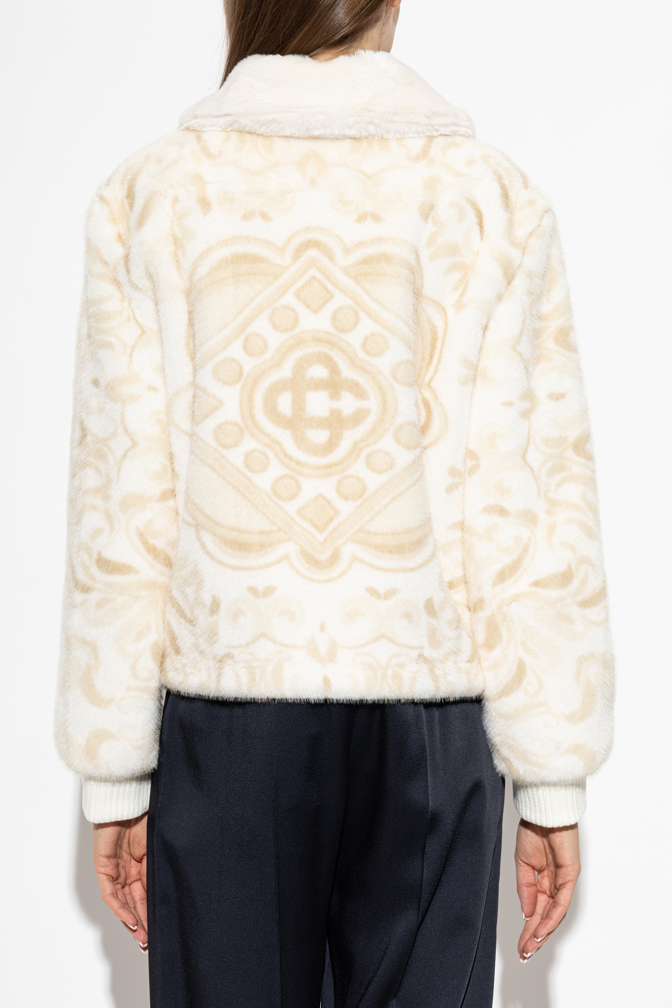 OHUGA ohuga ホワイト フラワージャケット Casablanca Faux fur with hood | Women's | Vitkac